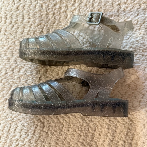 Mini Melissa Toddler Girls Glitter Sandals Possession Gray Silver Glitter Size 9 - Picture 4 of 6